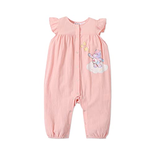 PATPAT Care Bears Baby Girl Romper Infant Newborn Girls Clothes Ruffle Sleeve Bodysuit One Piece Bubble Romper Jumpsuit Light Pink 18-24 Months