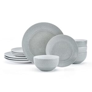 pfaltzgraff felicity 12 piece dinnerware set, service for 4,gray