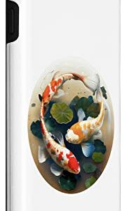 iPhone SE (2020) / 7 / 8 Koi Carp in water with Lilly pad fish lens style drawing Case