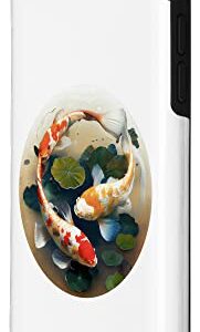 iPhone SE (2020) / 7 / 8 Koi Carp in water with Lilly pad fish lens style drawing Case