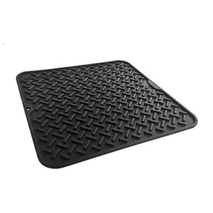 Liseternal Silicone Dish Drying Matt for Kitchen Counter,Bottle Drying Mat,Kitchen Counter Pad,Small Dish Drainer,Non-slip Coffee Mat,Heat Resistant Mat for Dining Table,12*12 inches.