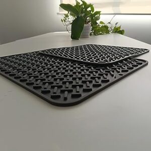 Liseternal Silicone Dish Drying Matt for Kitchen Counter,Bottle Drying Mat,Kitchen Counter Pad,Small Dish Drainer,Non-slip Coffee Mat,Heat Resistant Mat for Dining Table,12*12 inches.