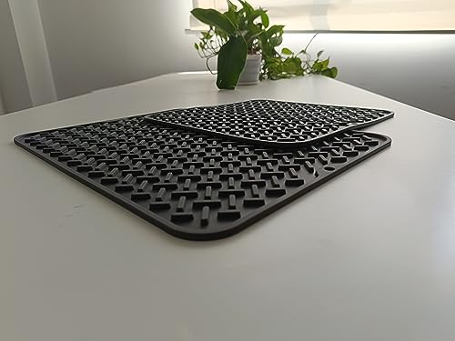 Liseternal Silicone Dish Drying Matt for Kitchen Counter,Bottle Drying Mat,Kitchen Counter Pad,Small Dish Drainer,Non-slip Coffee Mat,Heat Resistant Mat for Dining Table,12*12 inches.