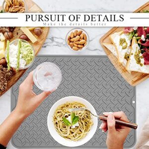 Liseternal Silicone Dish Drying Matt for Kitchen Counter,Bottle Drying Mat,Kitchen Counter Pad,Small Dish Drainer,Non-slip Coffee Mat,Heat Resistant Mat for Dining Table,12*12 inches.