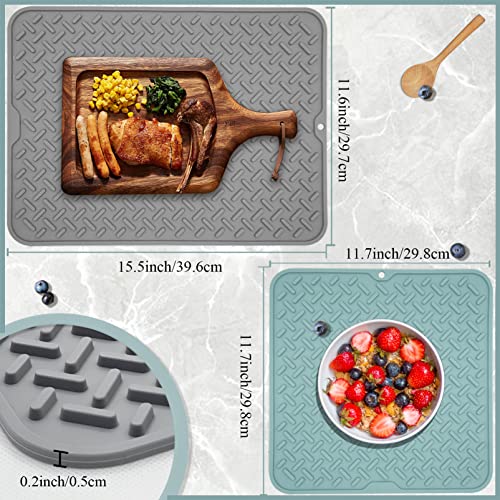 Liseternal Silicone Dish Drying Matt for Kitchen Counter,Bottle Drying Mat,Kitchen Counter Pad,Small Dish Drainer,Non-slip Coffee Mat,Heat Resistant Mat for Dining Table,12*12 inches.