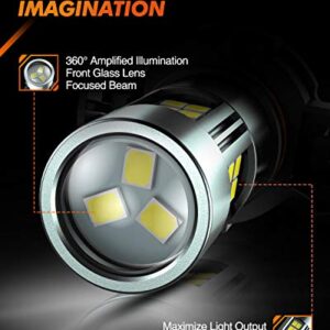 SEALIGHT 5202 Fog Lights Bulbs Bundle 9005 H11 LED Bulbs Combo, 240W 44000 Lumens H11/H9/H8 9005/HB3 LED Bulbs, 700% Brightness Over 60,000-Hours Lifespan, 3-Min Installation Halogen Replacement Kit