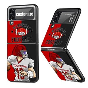 custom football team jersey names & numbers phone cases trendy design for boy men be legendry cover applicable to samsung galaxy z flip 3 4 (kansas city)