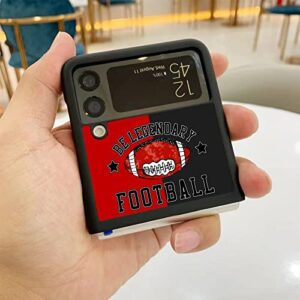 Custom Football Team Jersey Names & Numbers Phone Cases Trendy Design for Boy Men Be Legendry Cover Applicable to Samsung Galaxy Z Flip 3 4 (Kansas City)