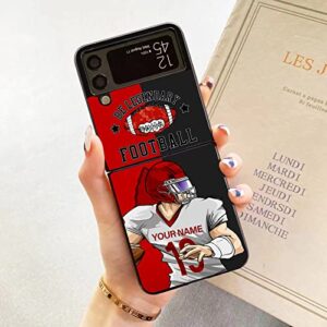 Custom Football Team Jersey Names & Numbers Phone Cases Trendy Design for Boy Men Be Legendry Cover Applicable to Samsung Galaxy Z Flip 3 4 (Kansas City)