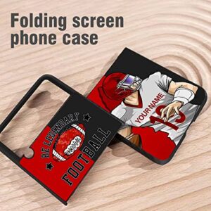 Custom Football Team Jersey Names & Numbers Phone Cases Trendy Design for Boy Men Be Legendry Cover Applicable to Samsung Galaxy Z Flip 3 4 (Kansas City)