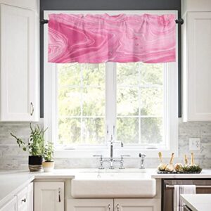 Valances for Windows, Marble Texture Abstract Black and White Gold Glitter Splatter Kitchen Curtains, Bathroom Curtains Window 54"x18" Rods Pocket Short Curtains, Kitchen Small Window Curtains