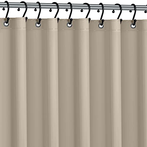 Premium Shower Curtain Liner, 72"W X 70"H - PVC-Free, 6G PEVA Shower Curtain with 12 Rust Proof Grommets And Magnet-weighted Bottom Hem - Moisture Stain Proof Shower Curtain Liner (Taupe)