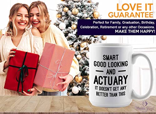 Flairy Land Actuary Coffee Mug 15oz White - Smart Good Looking Actuary - Actuaries Insurance Statiscian Accountant Analyst Auditor Data Scientist Bussiness Finance CPA