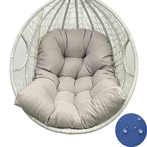 GPPSUNGD Waterproof Swing Egg Chair Cushion 47 X 35In Indoor/Outdoor Hammock Chair Cushion Washable Hanging Basket Seat Cushion (Only Cushion) (Light Gray)