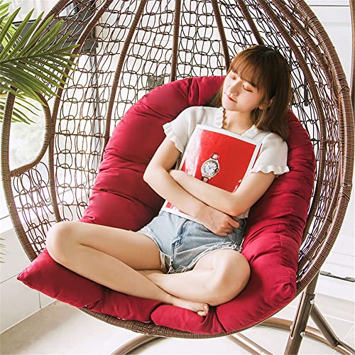 GPPSUNGD Waterproof Swing Egg Chair Cushion 47 X 35In Indoor/Outdoor Hammock Chair Cushion Washable Hanging Basket Seat Cushion (Only Cushion) (Light Gray)