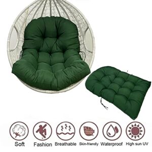 GPPSUNGD Waterproof Swing Egg Chair Cushion 47 X 35In Indoor/Outdoor Hammock Chair Cushion Washable Hanging Basket Seat Cushion (Only Cushion) (Light Gray)