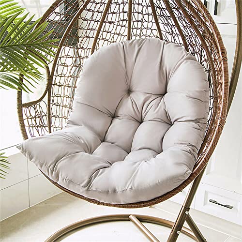 GPPSUNGD Waterproof Swing Egg Chair Cushion 47 X 35In Indoor/Outdoor Hammock Chair Cushion Washable Hanging Basket Seat Cushion (Only Cushion) (Light Gray)