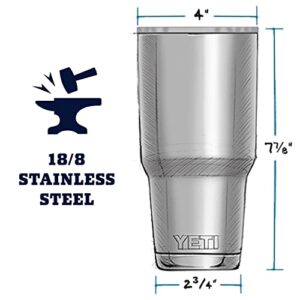 YETI Rambler 30 oz Tumbler, Stainless Steel, Vacuum Insulated with MagSlider Lid, Rescue Red