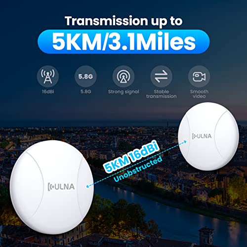 WiFi Bridge Point to Point Outdoor, Gigabit Wireless Bridge Kit Long Range High Speed 5.8G CPE629 | Ethernet Bridge IP65 Waterproof Preconfigured - PTP/PTMP 433Mbps 5KM/3.1Miles 24V POE 2 Packs