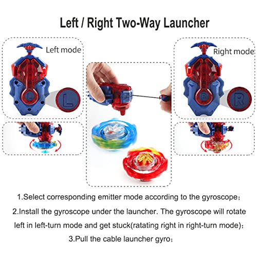 Battling Tops Burst Ultimate Fusion DX B-203 Gyro Toys Set for Kids with B184 L/R Two-Way Launcher (B-203)