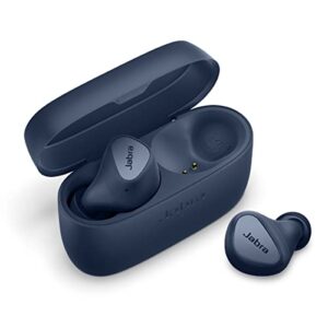 jabra elite 4 true wireless earbuds - active noise cancelling headphones - discreet & comfortable bluetooth earphones, laptop, ios and android compatible - navy