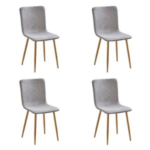 cozycasa dining chairs set of 4 scandinavian modern style fabric dining chairs kitchen chair accent chair for living dining room club guest set of 4 gray