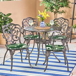 Melody Elephant Outdoor Chair Cushions Set of 4, Water Resistant Patio Chair Pads with Ties, Seat Cushions for Home Garden Furniture Decoration, 16”x17”, Swaying Palms Green