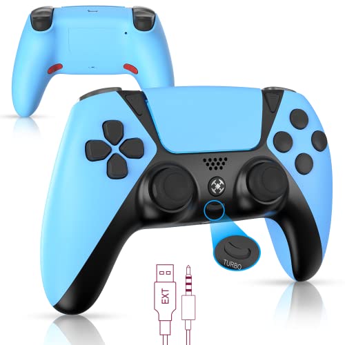 Wiv77 Ymir Ps4 Controller Blue, Control Pa4 Remote Wireless Compatible with Playstation 4 Controller with Turbo/Programmable Button/Headphone Jack/Long Battery Life, Pa4 Controller for Kids/Men/Women