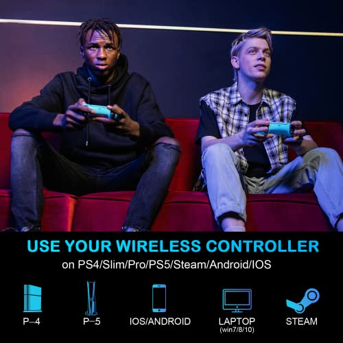 Wiv77 Ymir Ps4 Controller Blue, Control Pa4 Remote Wireless Compatible with Playstation 4 Controller with Turbo/Programmable Button/Headphone Jack/Long Battery Life, Pa4 Controller for Kids/Men/Women