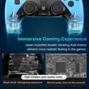 Wiv77 Ymir Ps4 Controller Blue, Control Pa4 Remote Wireless Compatible with Playstation 4 Controller with Turbo/Programmable Button/Headphone Jack/Long Battery Life, Pa4 Controller for Kids/Men/Women