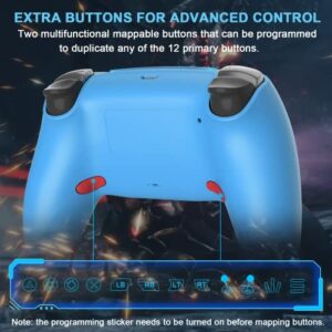 Wiv77 Ymir Ps4 Controller Blue, Control Pa4 Remote Wireless Compatible with Playstation 4 Controller with Turbo/Programmable Button/Headphone Jack/Long Battery Life, Pa4 Controller for Kids/Men/Women