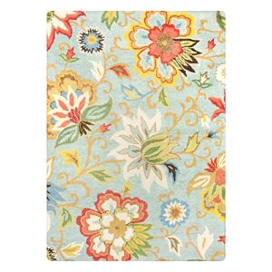 Lahome Machine Washable Floral Living Room Rug - 5x7 Area Rugs for Bedroom Non-Slip Large Low-Plie Kitchen Rug Soft Throw Nursery Kids Room Rug Distressed Indoor Carpet for Dining Room Entryway Office