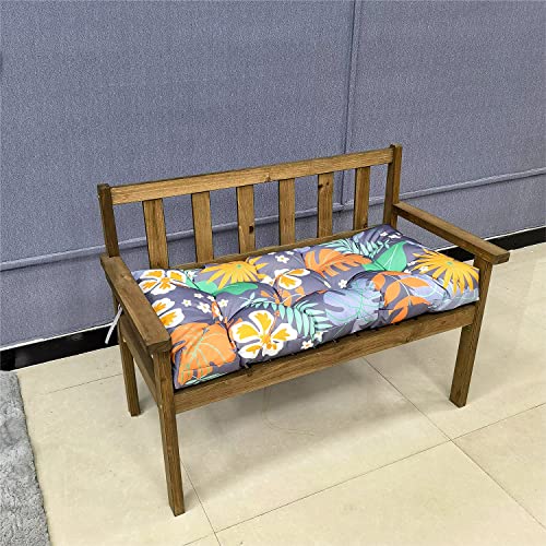 Outdoor Waterproof Bench Cushion, 51"x20", Flower Swing Cushion Patio Furniture Cushions 3 Seater, for Garden Patio Furniture Lounger Bench (Flower, 51x20 in)