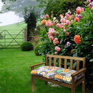 Outdoor Waterproof Bench Cushion, 51"x20", Flower Swing Cushion Patio Furniture Cushions 3 Seater, for Garden Patio Furniture Lounger Bench (Flower, 51x20 in)