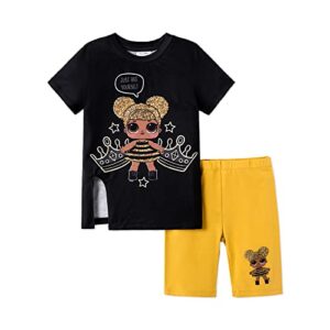 l.o.l. surprise! toddler kids girls outfits girls shortsleeve tops tee tshirt and shorts set black 4-5 years