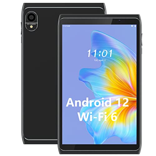 Tablet Android 12 Tablets 8 inch, WiFi 6 Tablet Computer 2GB RAM 32GB ROM, 1280x800 IPS Touch Screen, 2+8MP Dual Camera, 4300mAh Battery, Google GMS Certified Tablet PC, Black