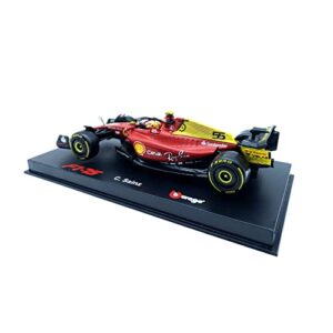 HTLNUZD Bburago 1/43 2022 F1-75 #55 75th Anniversary Carlos Sainz 1:43 Formula One Racing Car Alloy Die Cast Collection Vehicles Model (Hardcover 75th #55)