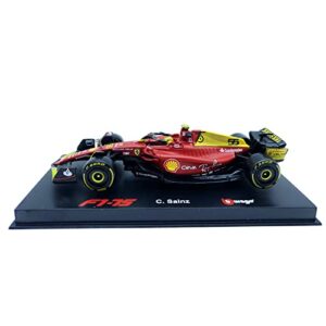 HTLNUZD Bburago 1/43 2022 F1-75 #55 75th Anniversary Carlos Sainz 1:43 Formula One Racing Car Alloy Die Cast Collection Vehicles Model (Hardcover 75th #55)