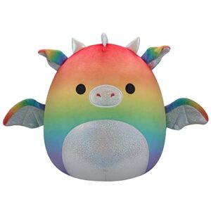 squishmallows 12-inch calypsa pride rainbow dragon - medium-sized ultrasoft official kelly toy plush