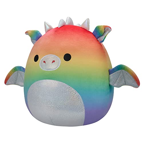 Squishmallows 12-Inch Calypsa Pride Rainbow Dragon - Medium-Sized Ultrasoft Official Kelly Toy Plush