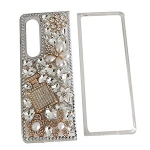 aikeduo for galaxy z fold 4 5g case 3d handmade sparkle stunning stones crystal coloured diamond bling phone case for samsung galaxy z fold 4 6.7 in cover