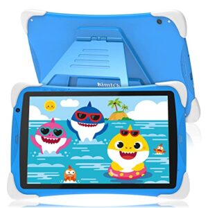 tablet for kids, kids tablet 10.1 inch, android 12 2+32gb, 1280 * 800 ips hd screen, toddler tablet with wifi, parental control, kids tablet 10 inch with case included, google store, 6000mah, blue