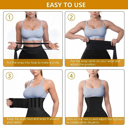 Auronp Waist Trainer for Women Lower Belly Fat,2023 Upgraded Waist Wrap,Sweat Band Waist Trainer for Women,Non-Slip,Waist Trainer for Women Plus Size