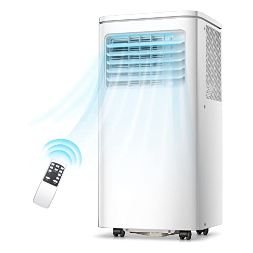 ZAFRO 8,000 BTU Portable Air Conditioners, Portable AC with Dehumidifier/Fan/Sleep Modes, 24Hrs Timer/Remote/Digital Display/Installation Kits/Energy-saving/Cool Room up to 350 Sq.ft, White