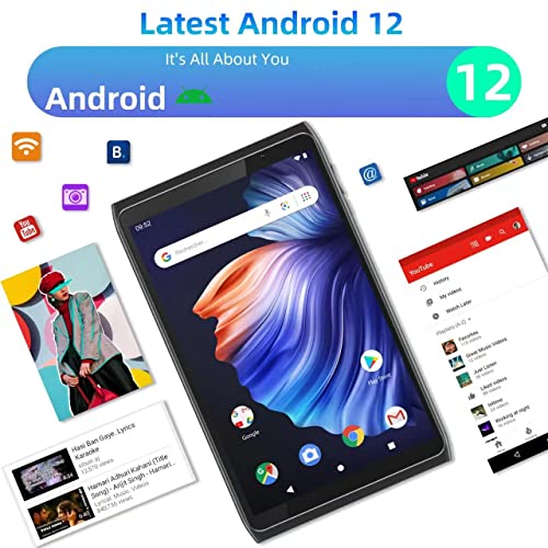 Android Tablet 8 inch, Android 12.0 Tableta 32GB Storage 512GB SD Expansion Tablets PC, Quad-core Processor 2GB RAM 1280x800 IPS HD Touchscreen Dual Camera Tablets, Support WiFi6, BT, 4300 mAh Battery