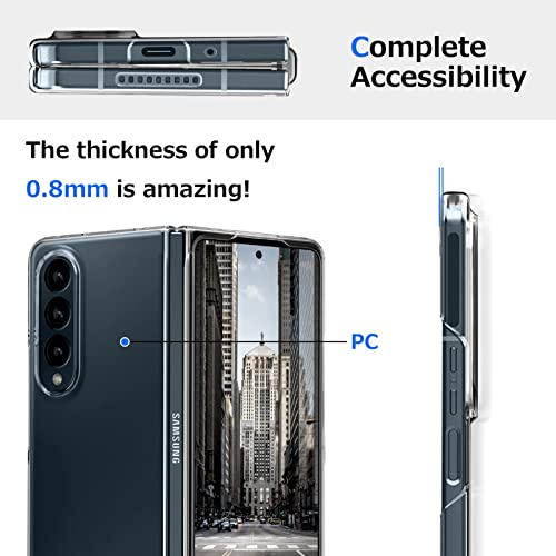 RLUYIDIKS for Samsung Galaxy Z Fold3 Case,Slim Hard PC Clear Protective Case,Wireless Charging Compatible 7.6inch Lightweight Slim Protective Case for Samsung Galaxy Z Fold 3 5G,Clear RUS02-08 CP