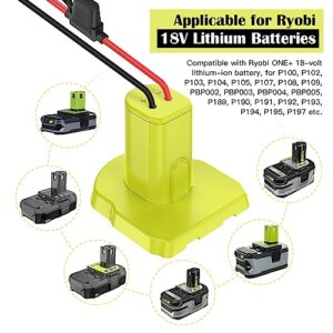 2 Packs Power Wheel Adapter for Ryobi 18V Battery Adapter Power Wheels Battery Conversion Kit with Fuses & Wire Terminals, 12AWG Wire, Power Connector for DIY Ride On Truck, RC Car Toys and Robotics