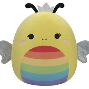 Squishmallows Original 12-Inch Sunny Honey Bee with Rainbow Belly and Silver Crown- Medium-Sized Ultrasoft Official Jazwares Plush