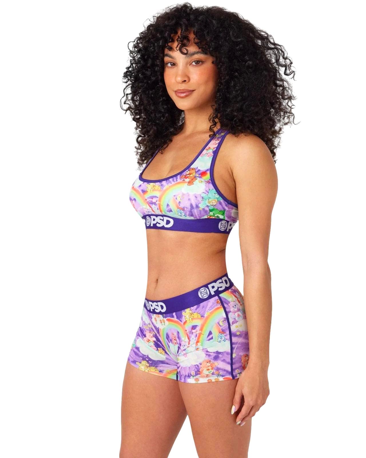 PSD Women's Retro Care Bears Boy Shorts, Purple, S