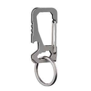 imentha titanium keychain - bottle opener, key ring clip - carabiner keychain for men and women, keychain accessories - lightweight and durable titanium edc tool for outdoor and everyday use